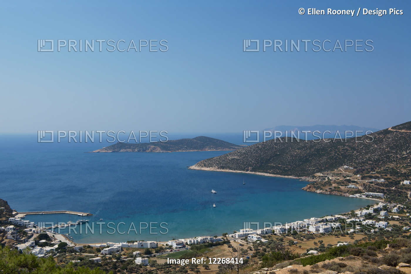 View Of Platis Ghialos On The Island Of Sifnos; Sifnos, Cyclades, Greek ...