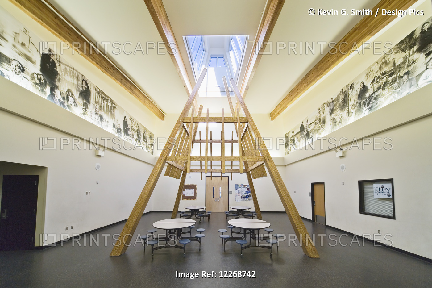 Multipurpose Room In The Akiak K-12 Public School With A Large Scale Mural ...