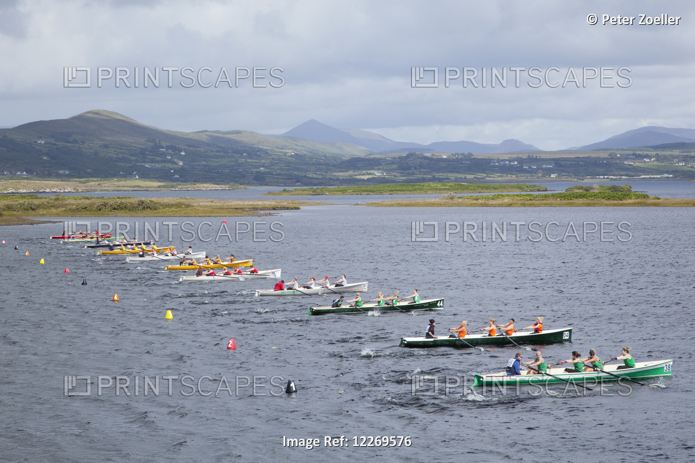 Boats Lined Up For The All Ireland Rowing Championships; Waterville, County ...