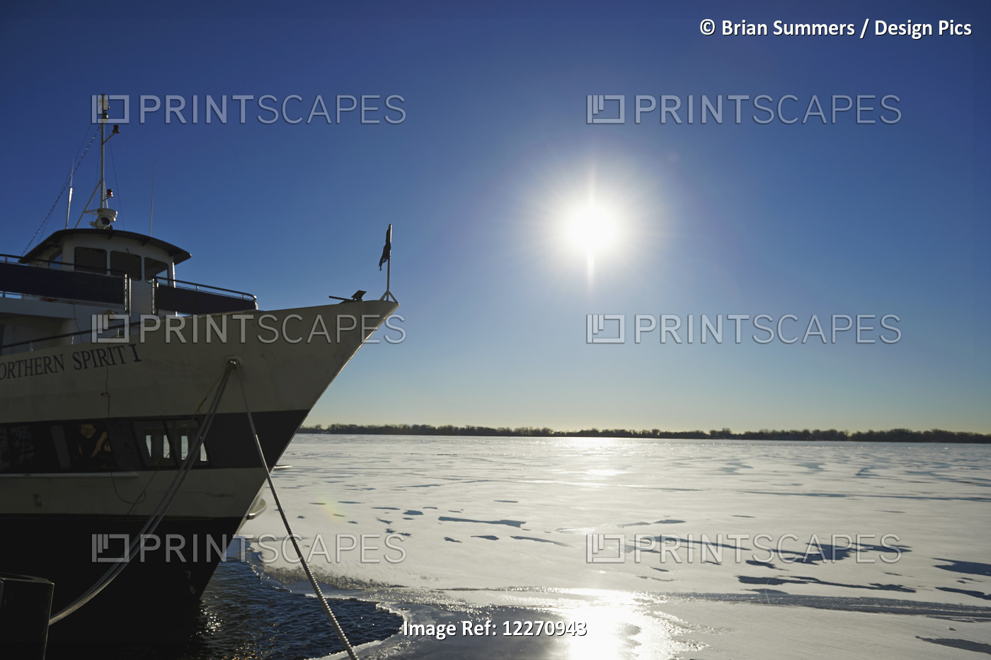 Northern Spirit Tour Boat Moored At Harbourfront In Winter; Toronto, Ontario, ...