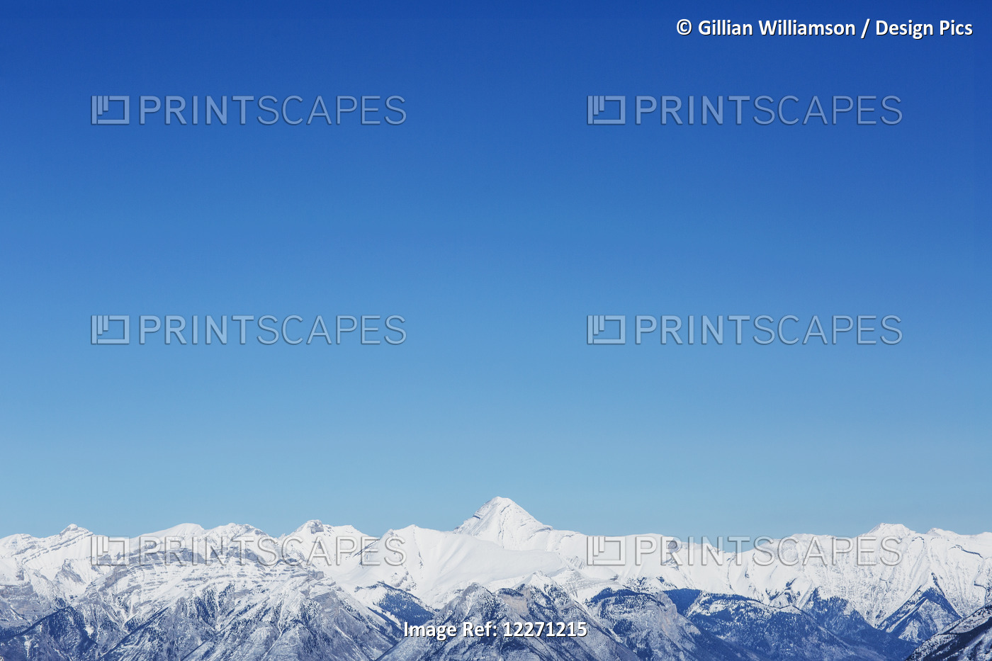 View From Sulphur Mountain Of The Canadian Rockies In Winter; Banff, Alberta, ...