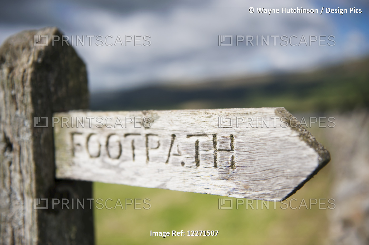 Sign Post On Public Footpath Near Hawes; North Yorkshire, England