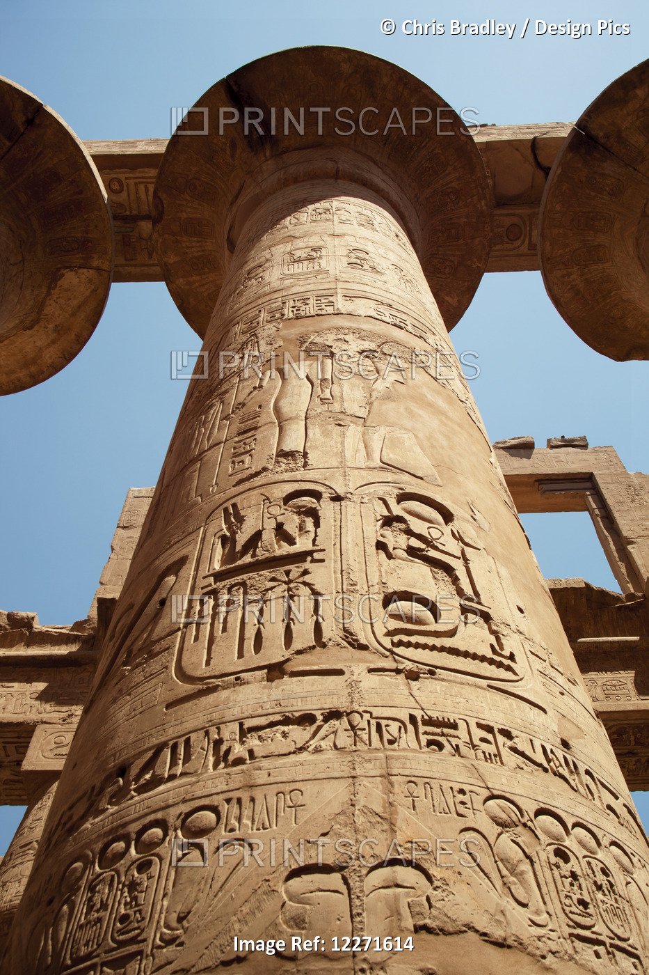 Carved Column, Great Hypostyle Hall, Karnak Temple; Luxor, Egypt