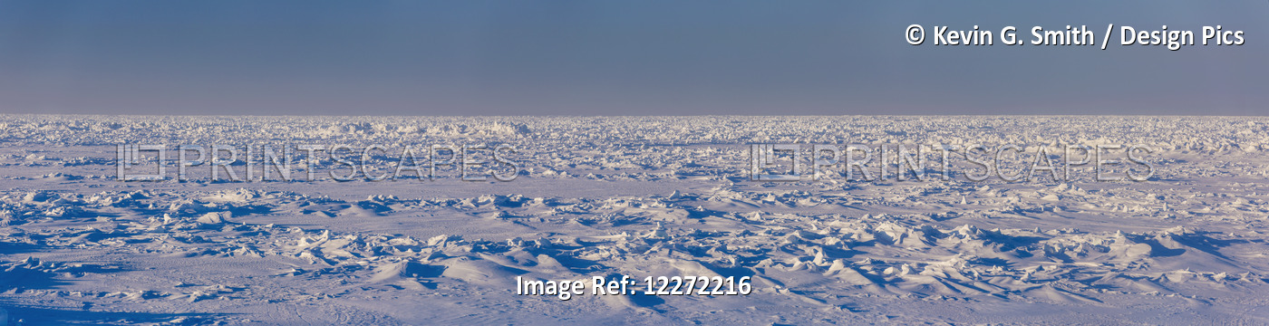 Snow Covered Sea Ice And Pressure Ridges, Barrow, Arctic Alaska, Winter