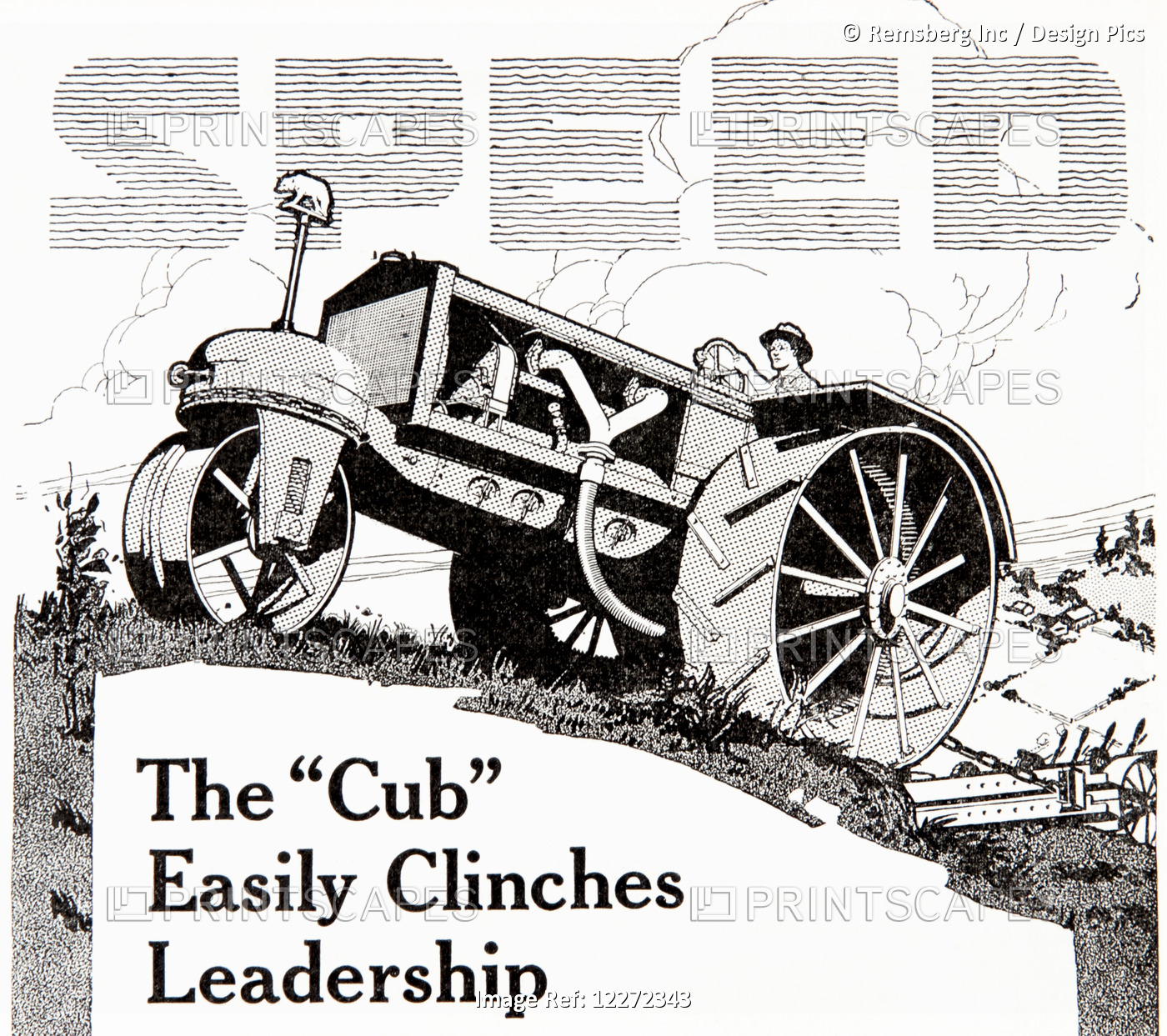 Historic Advertisement Of Cub Tractor Emphasizing Speed In The Early 20th ...