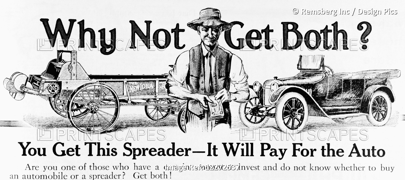 Historic Advertisement With Illustration Of Farmer Holding Money Next To ...