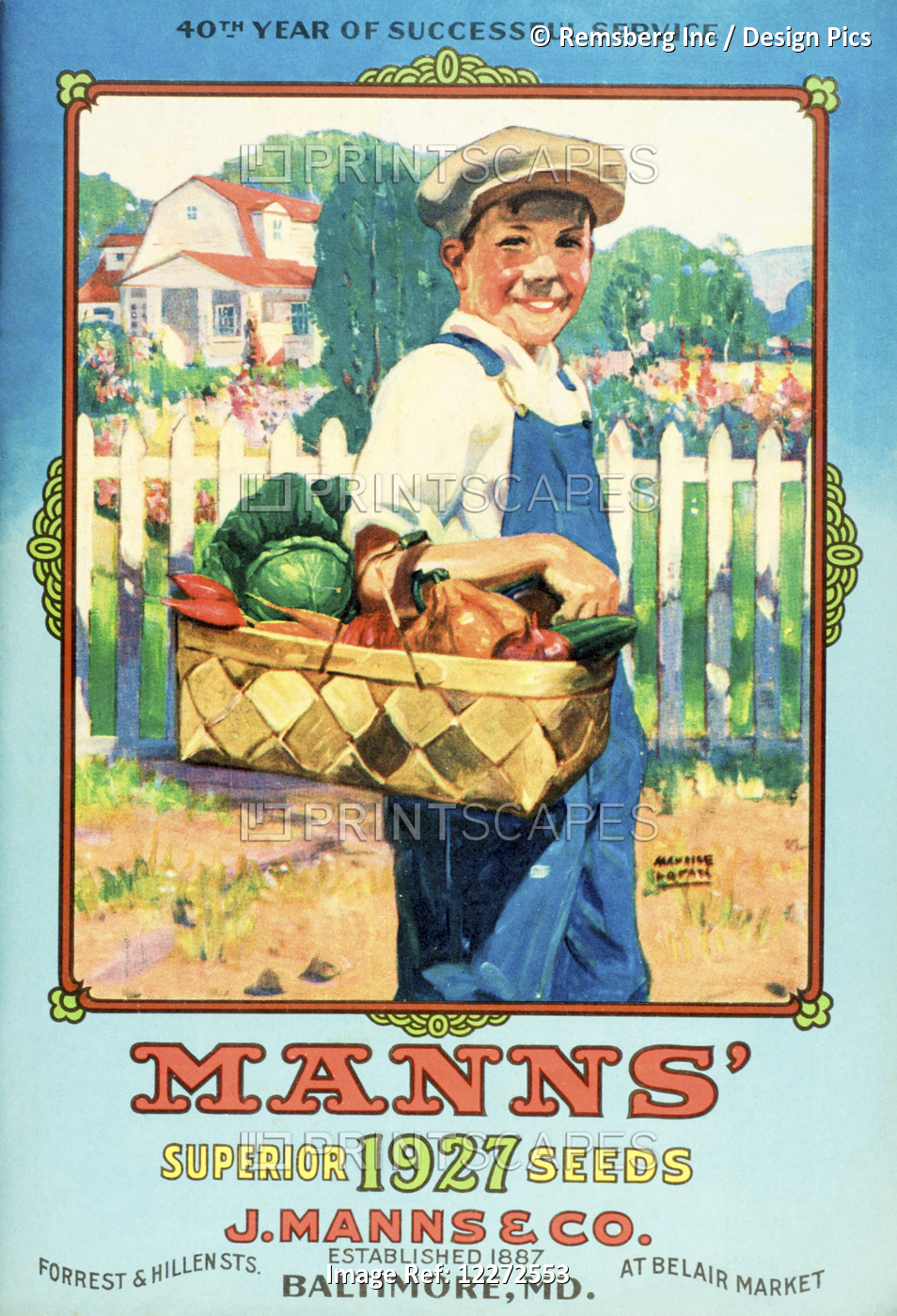 Mann's Seed Catalog With Illustration Of Boy Holding Vegetables From The 20th ...