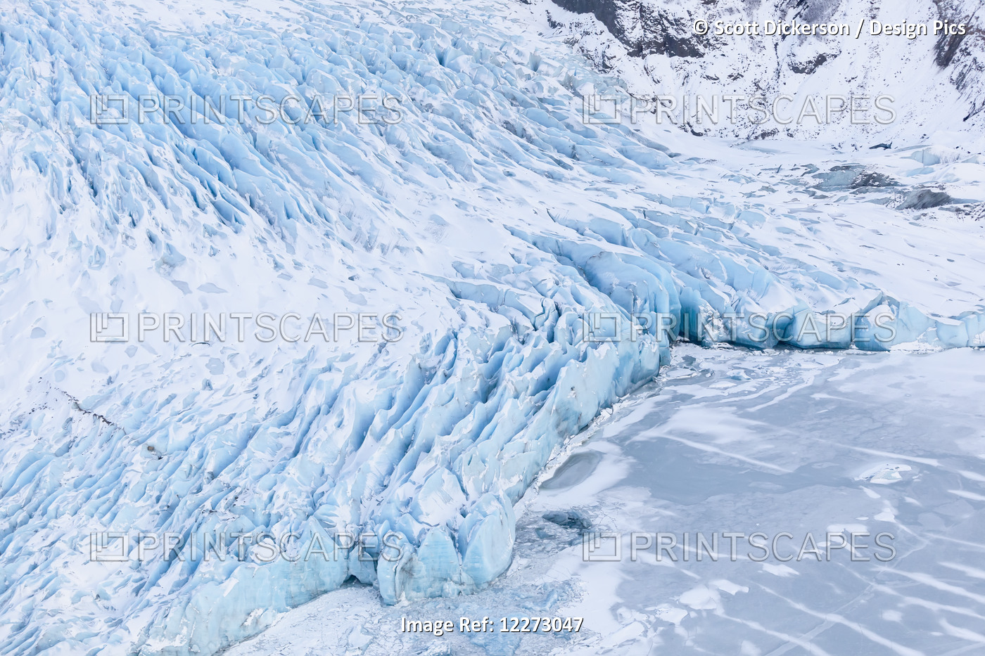 Aerial View Of Glacier Ice In Kachemak State Bay Park, Alaska.