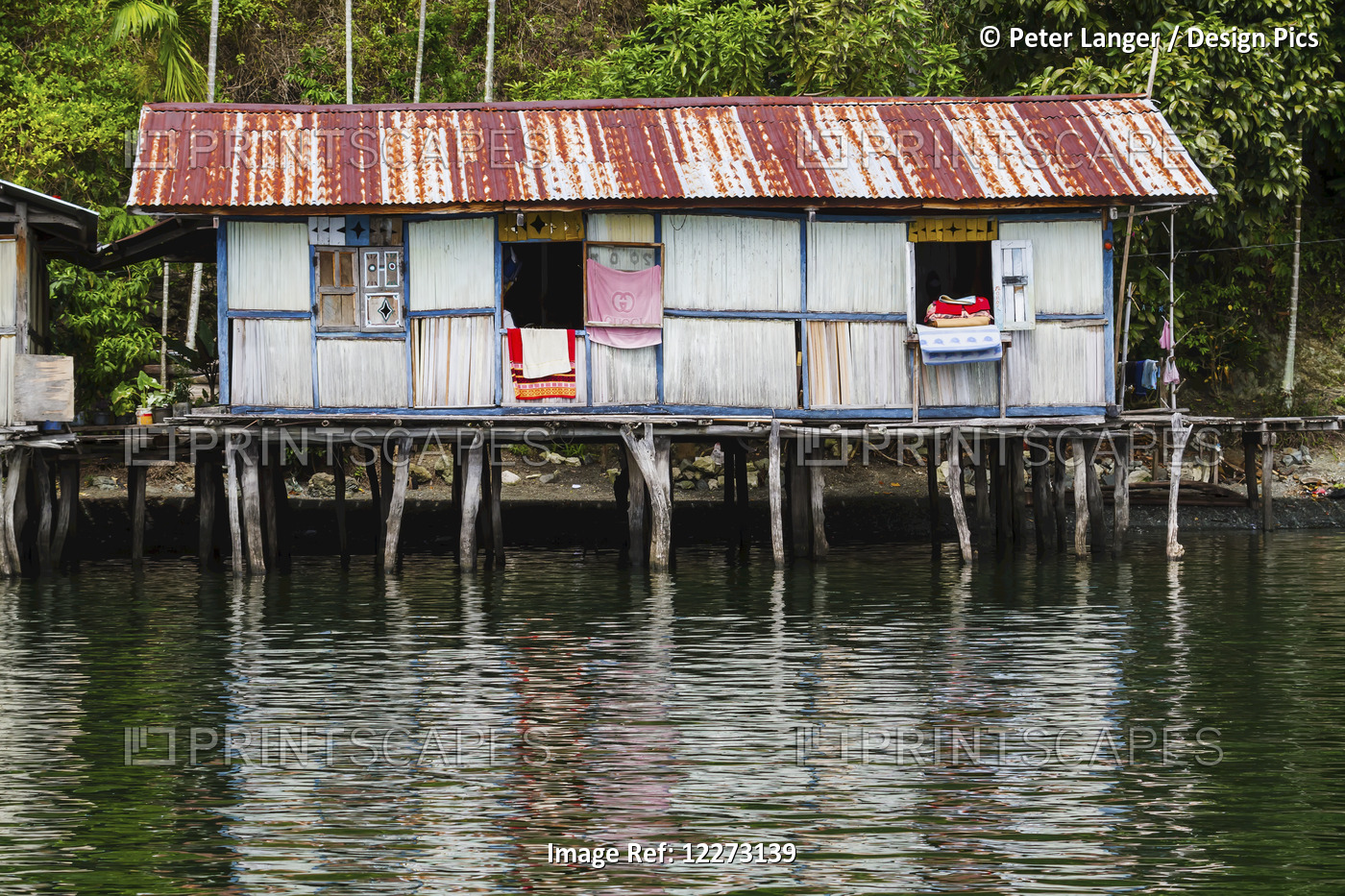 Stilt House In Kampung Ayapo, Lake Sentani, Papua, Indonesia