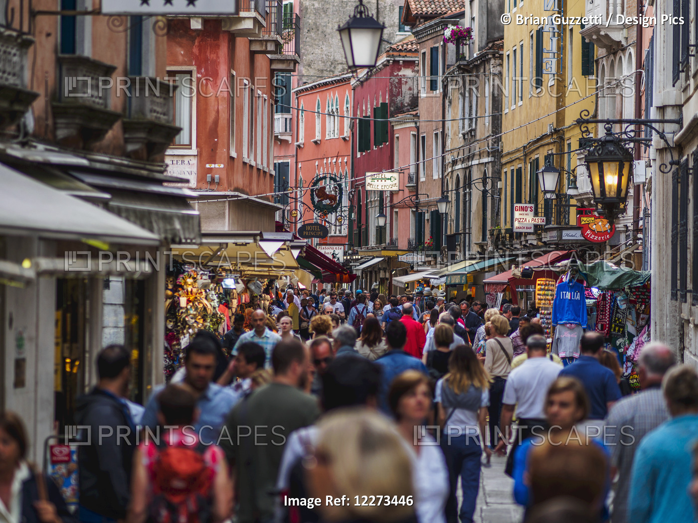 A Crowded Venetian Street; Venice, Italy