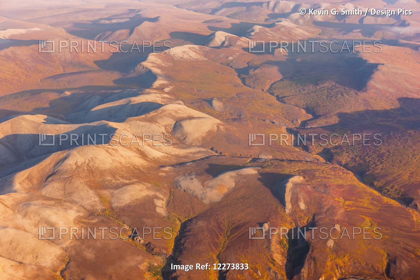 Aerial View Of The Kigluaik Mountains, North Of Nome, Seward Peninsula; Alaska, ...