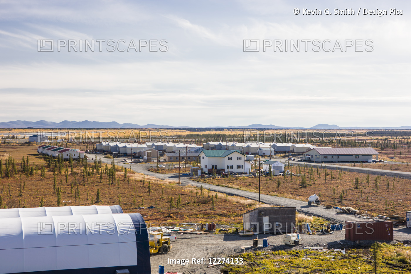 Aerial View Of A New Housing Subdivision In The Village Of Noatak, The Baird ...