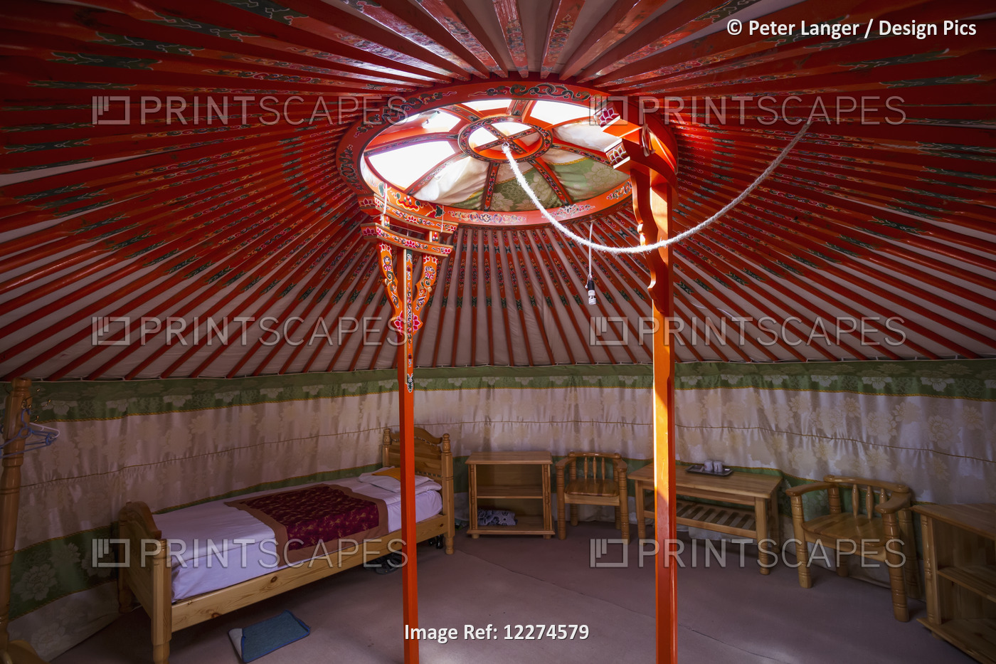 Interior Of A Mongolian Ger (Yurt) Tourist Accommodation At The Gobi Discovery ...