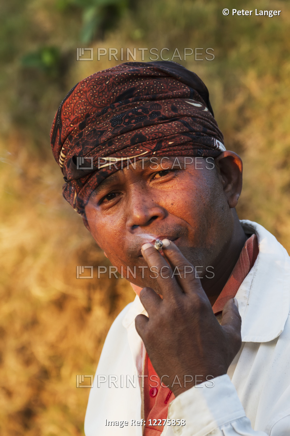 Manggarai Man Smoking, Melo Village, Flores, East Nusa Tenggara, Indonesia