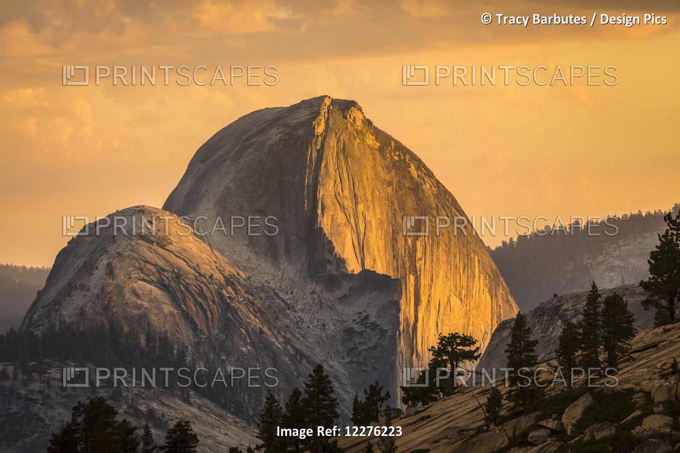 Half Dome At Sunset During The Meadow Fire, As Seen From Near Olmsted Point ...