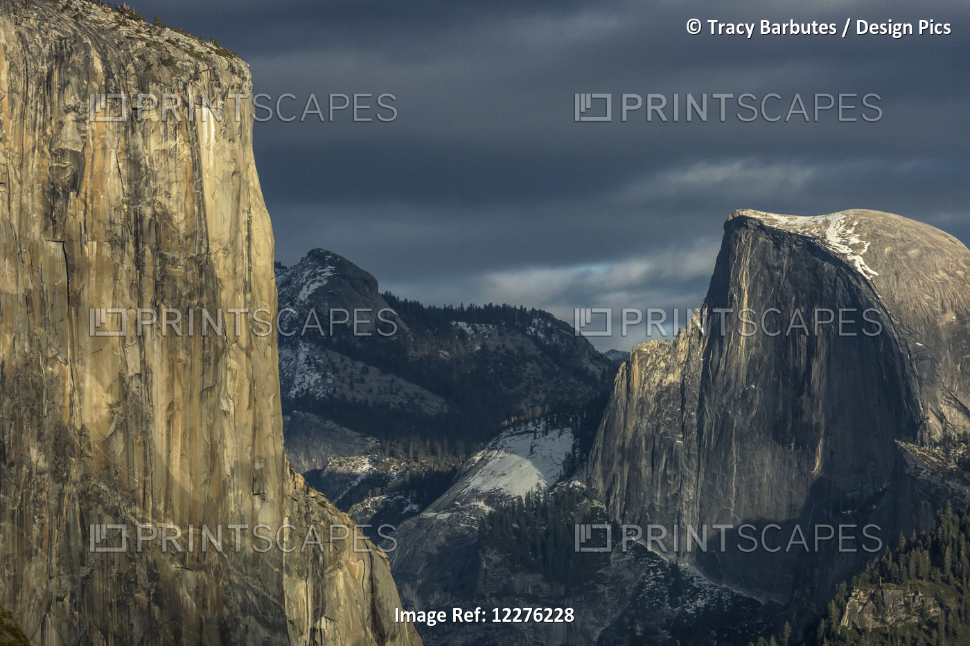 El Capitan And Half Dome In Late Afternoon Winter Light, As Seen From ...