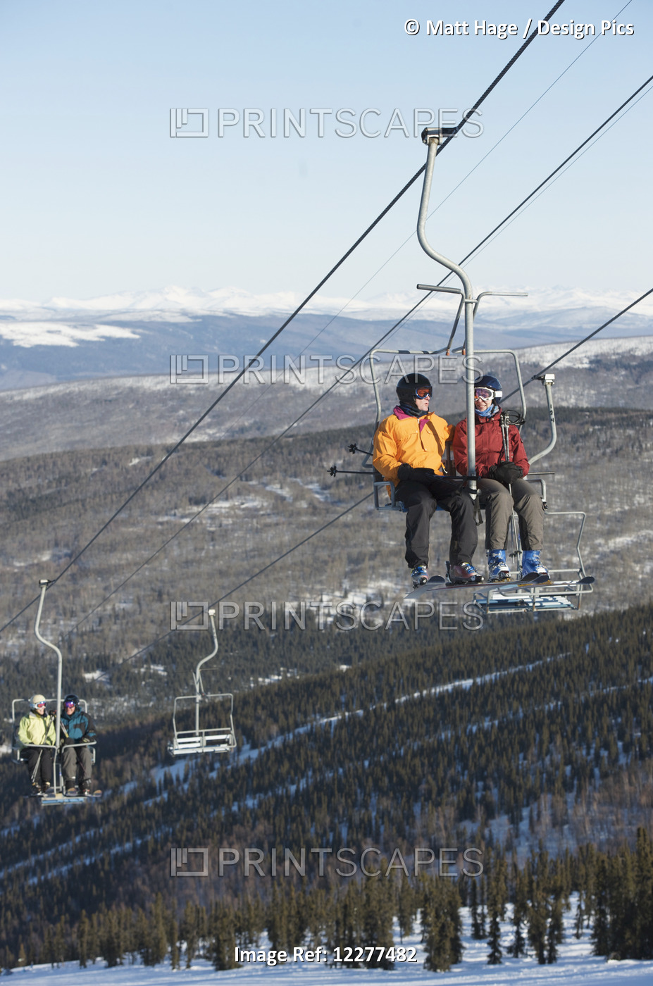 Friends Ride The 3800-Feet Double Chairlift At Mt. Aurora Skiland Near Cleary ...