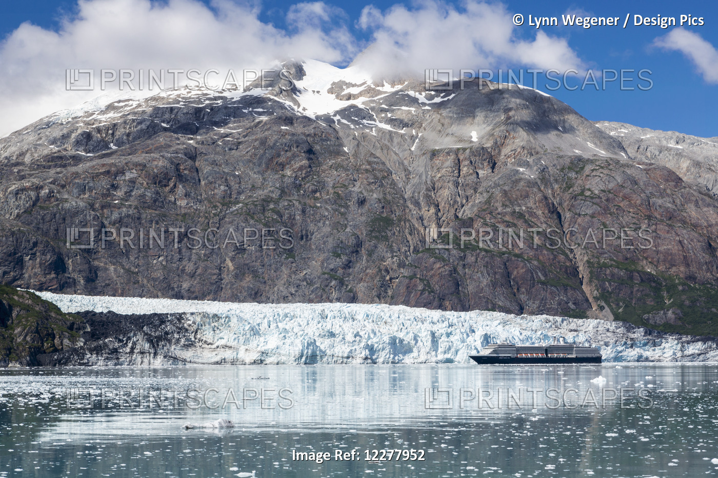 View Of A Holland America Cruise Ship At The Face Of Margerie Glacier, Glacier ...