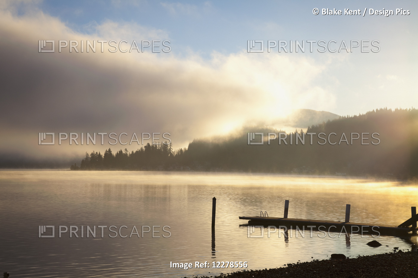 Lake Whatcom At Sunrise; Bellingham, Washington, United States Of America