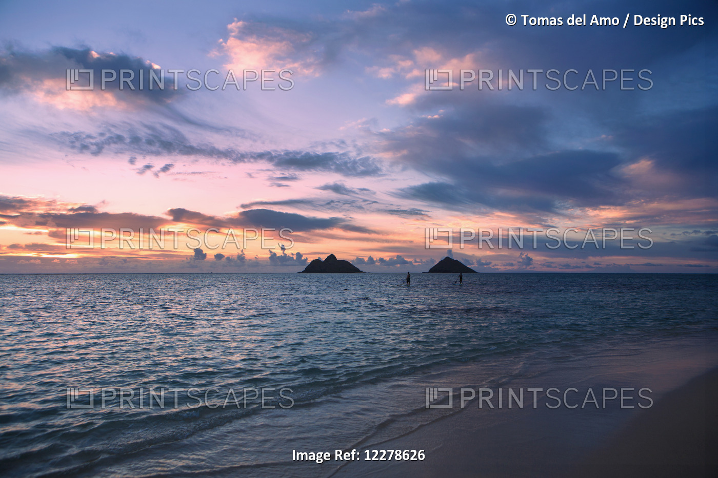 Sunrise At Lanikai Beach; Kailua, Island Of Hawaii, Hawaii, United States Of ...