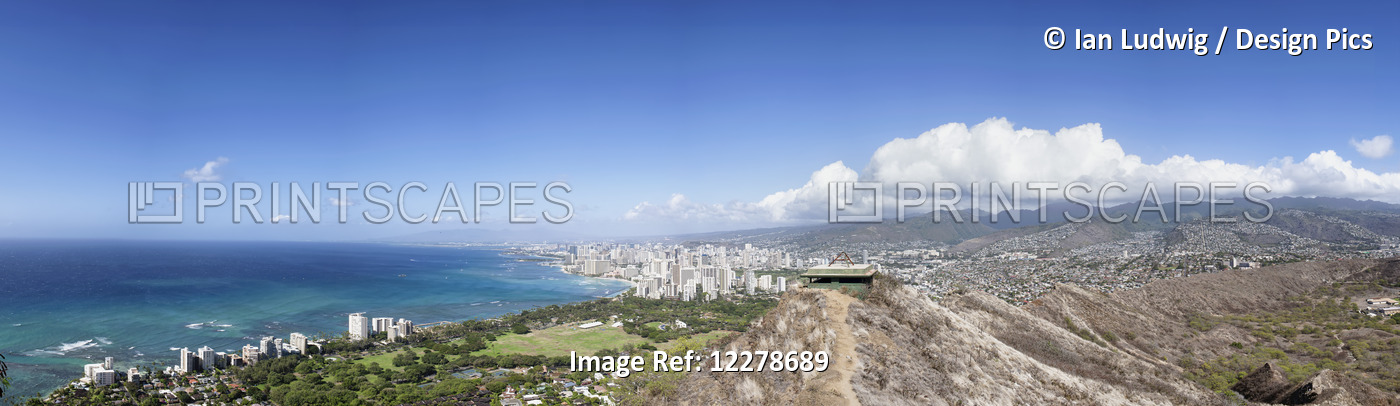 Looking Out Over Waikiki From Diamond Head; Honolulu, Oahu, Hawaii, United ...