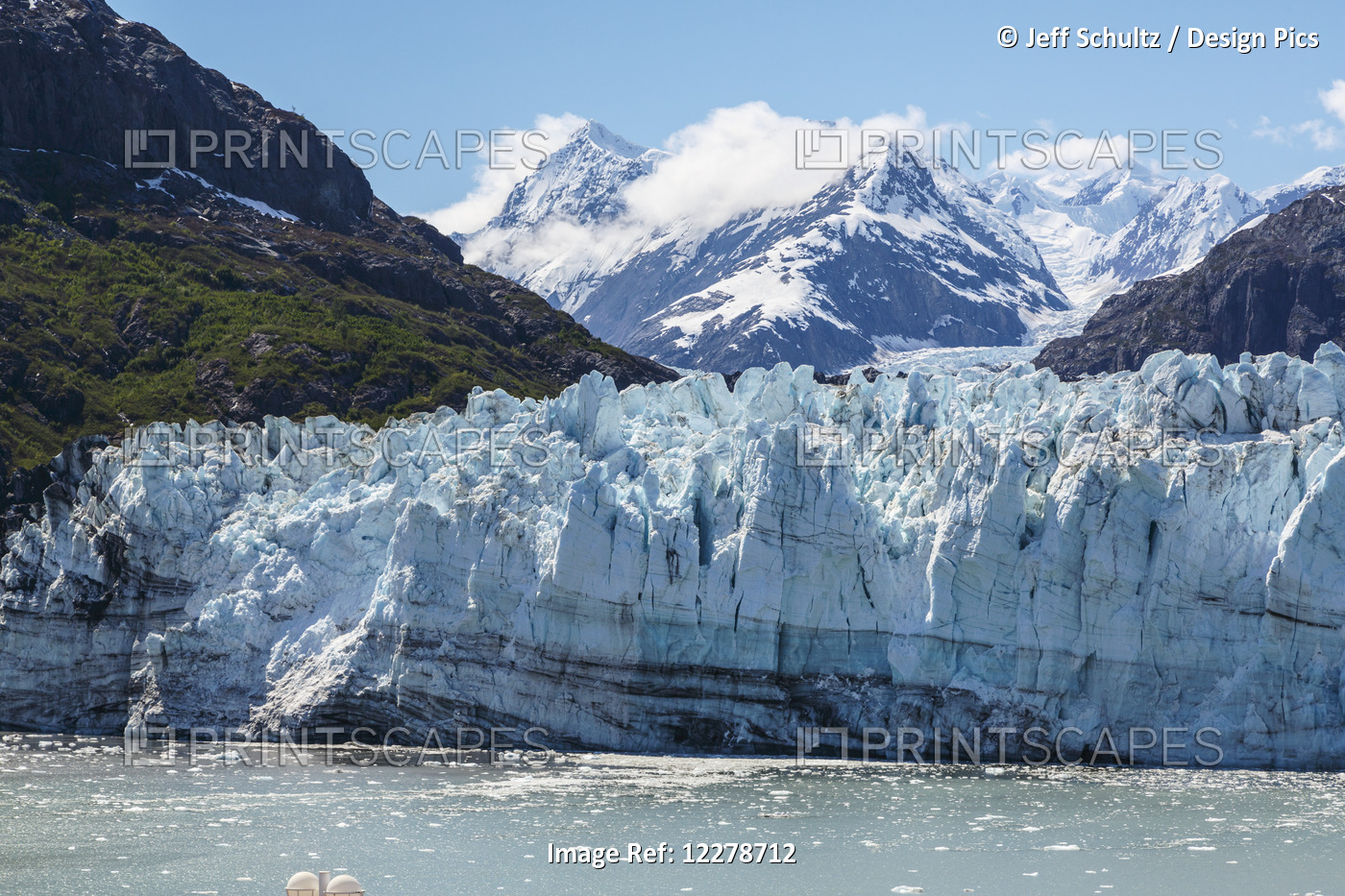 Scenic View Of Margerie Glacier And Fairweather Mountains, Tarr Inlet, Glacier ...