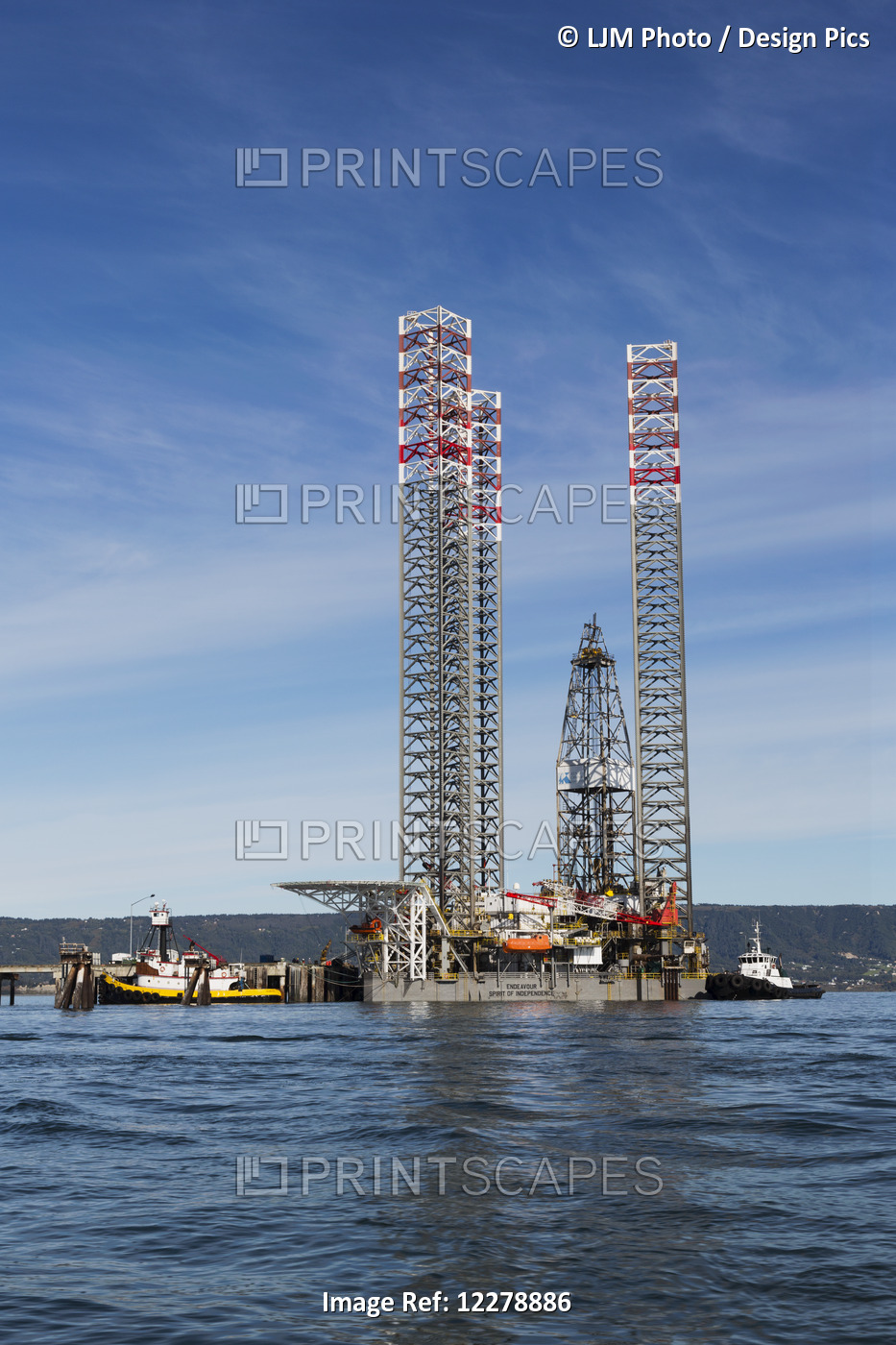 Jack-Up Mobile Drilling Rig Moored At A Pier In Homer, Southcentral Alaska