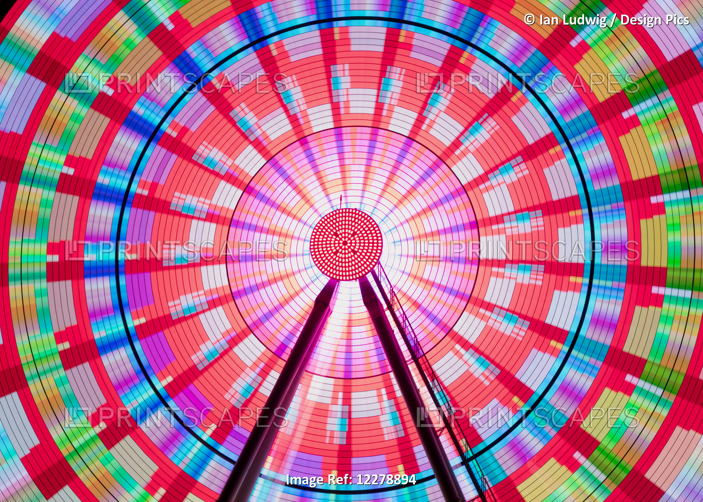 Long Exposure Photograph Showcasing The Many Color Combinations The Big Wheel ...