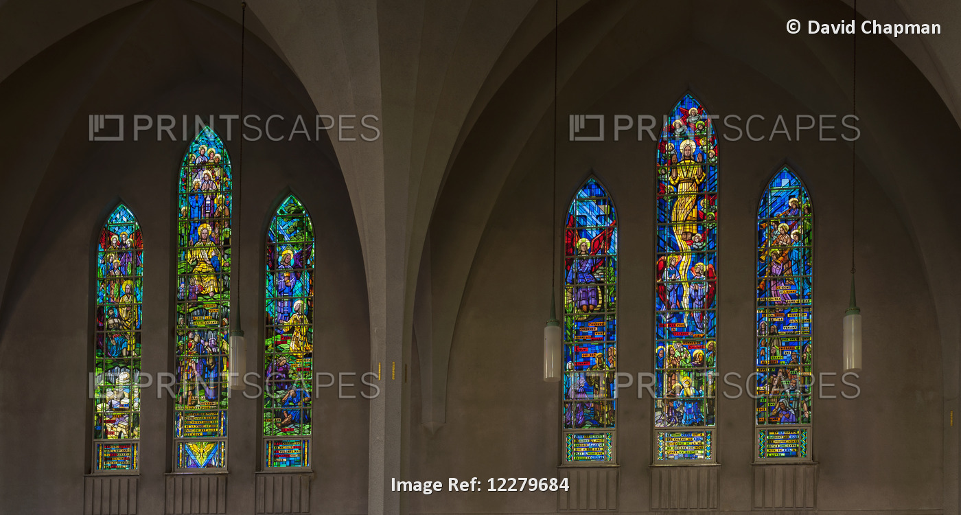 Stained Glass Windows Of Saint-Michel Basilica-Cathedral; Sherbrooke, Quebec, ...