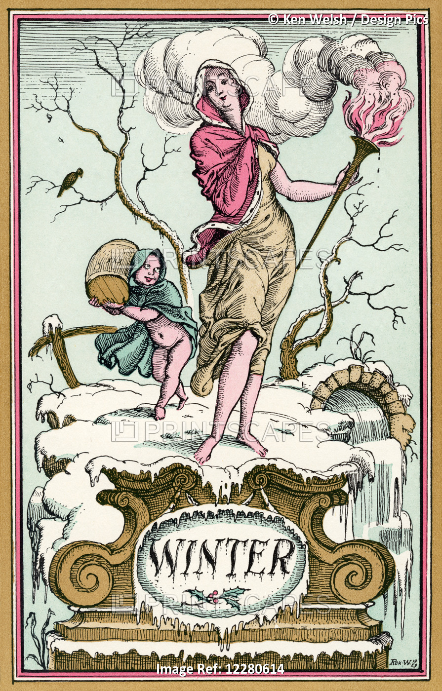 Winter. Illustration By Reginald John "rex" Whistler. From The New ...