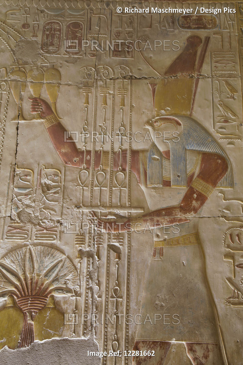 Bas-Relief Of The God Horus, Temple Of Seti I; Abydos, Egypt