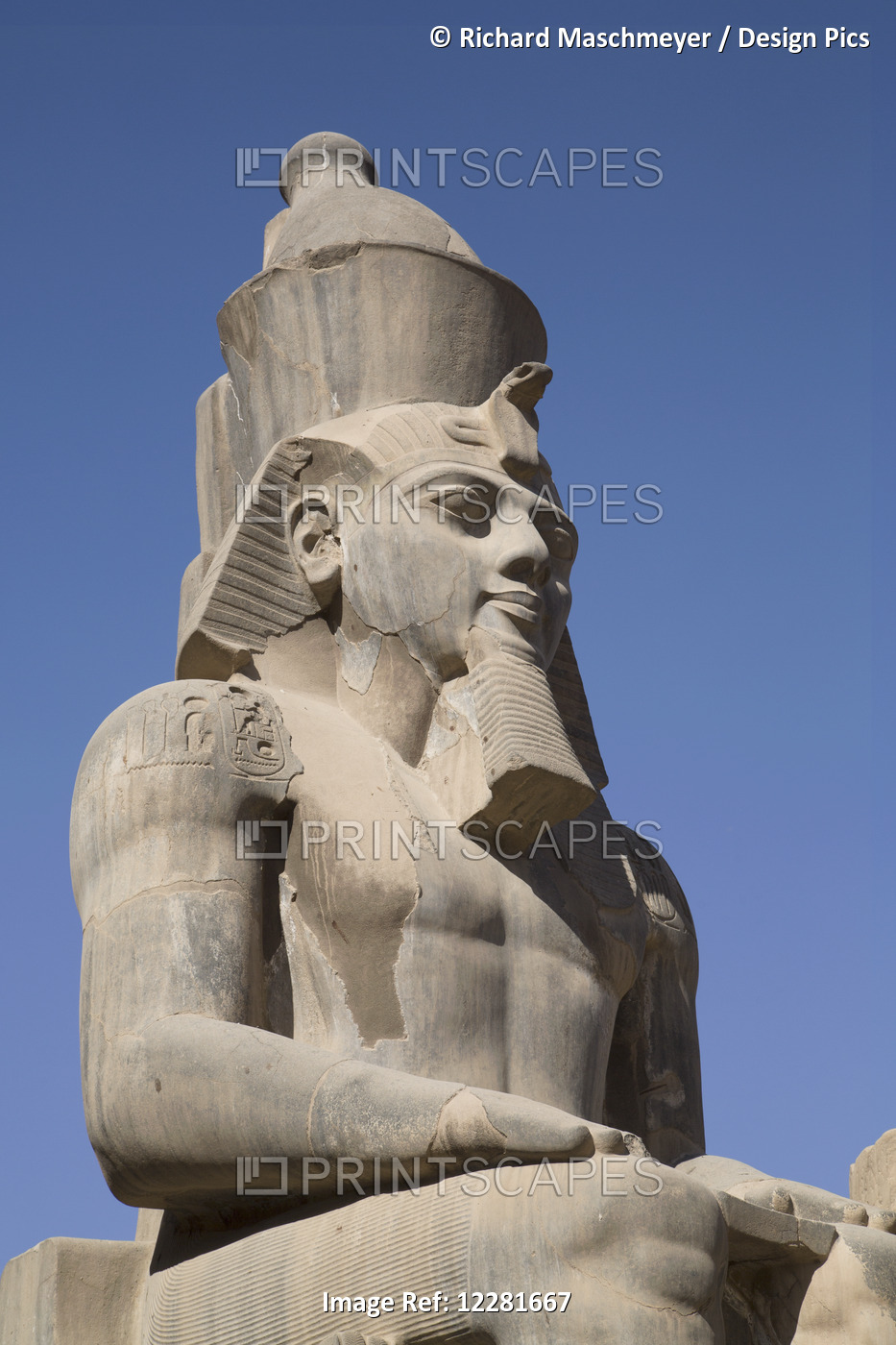 Statue Of Seated Ramses Ii, Court Of Ramses Ii, Luxor Temple; Luxor, Egypt