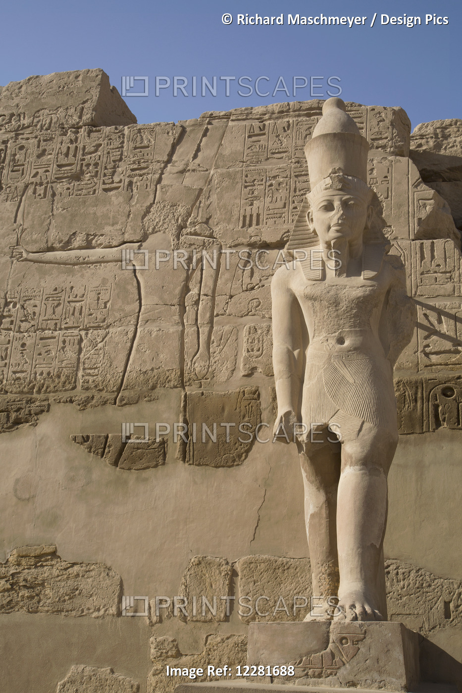 Statue Of Pharaoh In Peristyle Court, Karnak Temple Complex; Luxor, Egypt