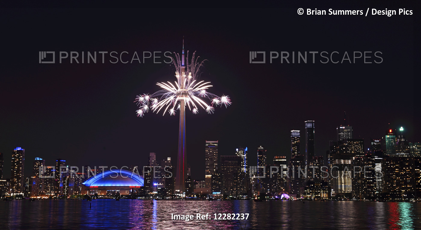 Fireworks At Pan Am Games Closing Ceremonies; Toronto, Ontario, Canada