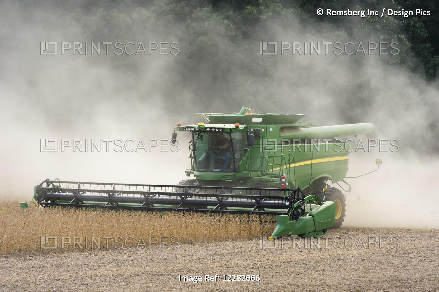 Combine Harvesting Soybeans; Laytonsville, Maryland, United States Of America