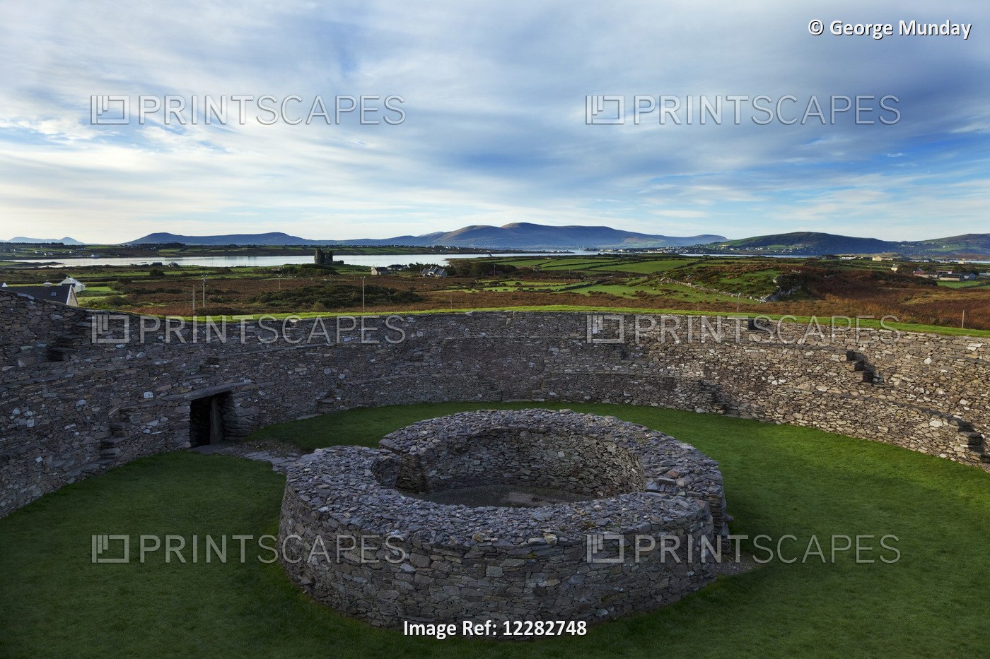 Cahergall Stone Fort, Possibly Dating From The  Iron Age (500bc To 400 Ad), ...