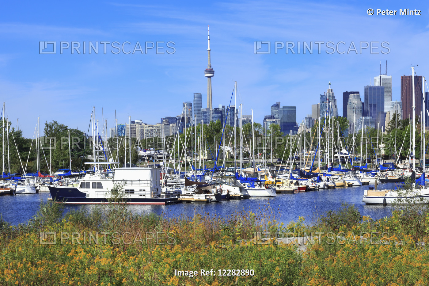Boats In The Harbour At Leslie Spit; Toronto, Ontario, Canada