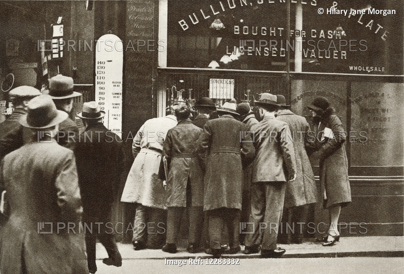Jewellers Shop Offering Good Prices For Gold Bullion In 1932 When The Value Of ...