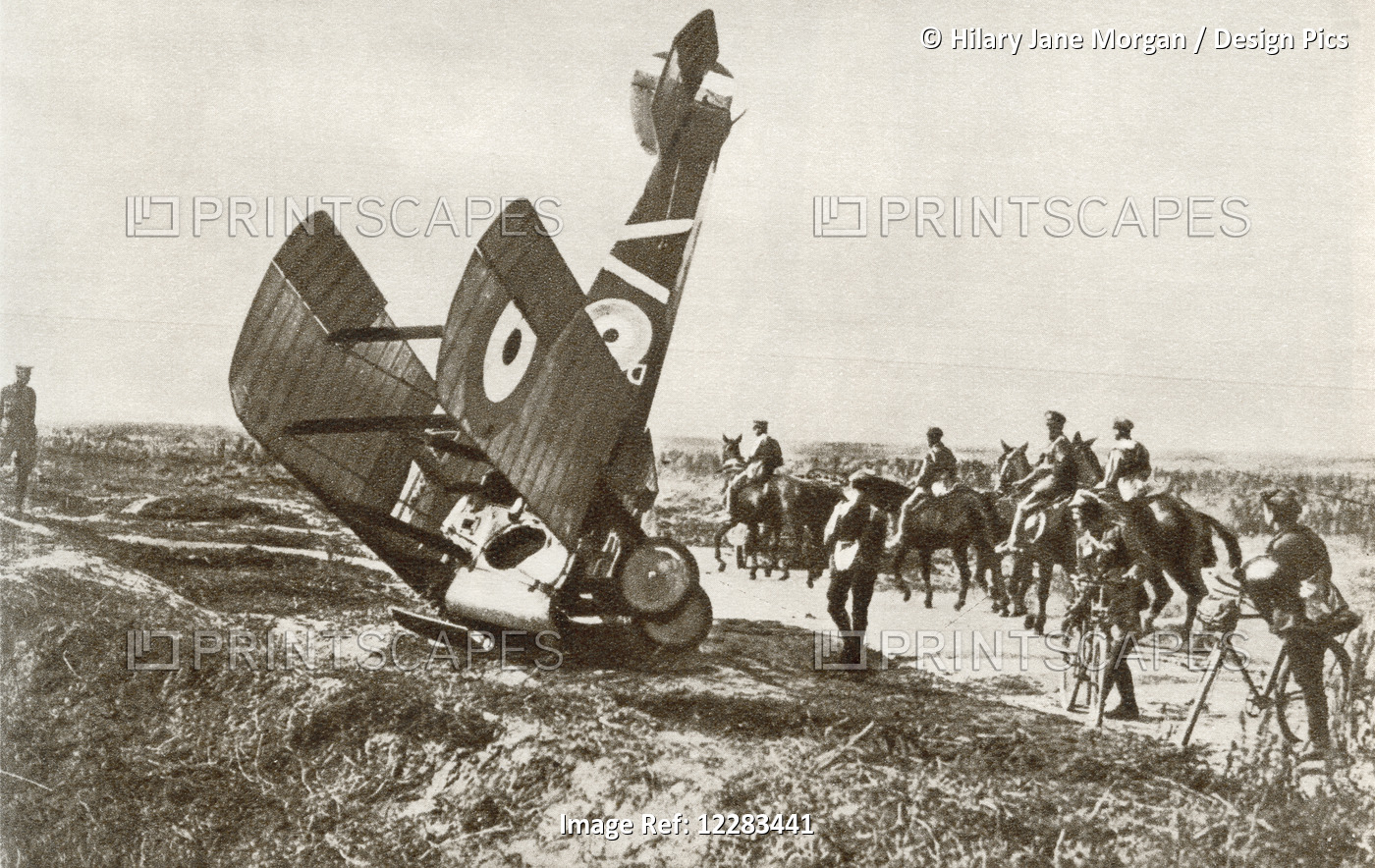 A Crashed Aeroplane Near Cherisy, France During World War One.  From The Story ...