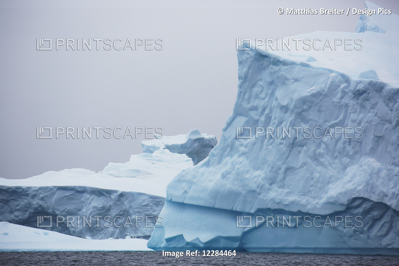 Iceberg Graveyard Behind Pleneau Island Near Lemaire Channel; Antarctica