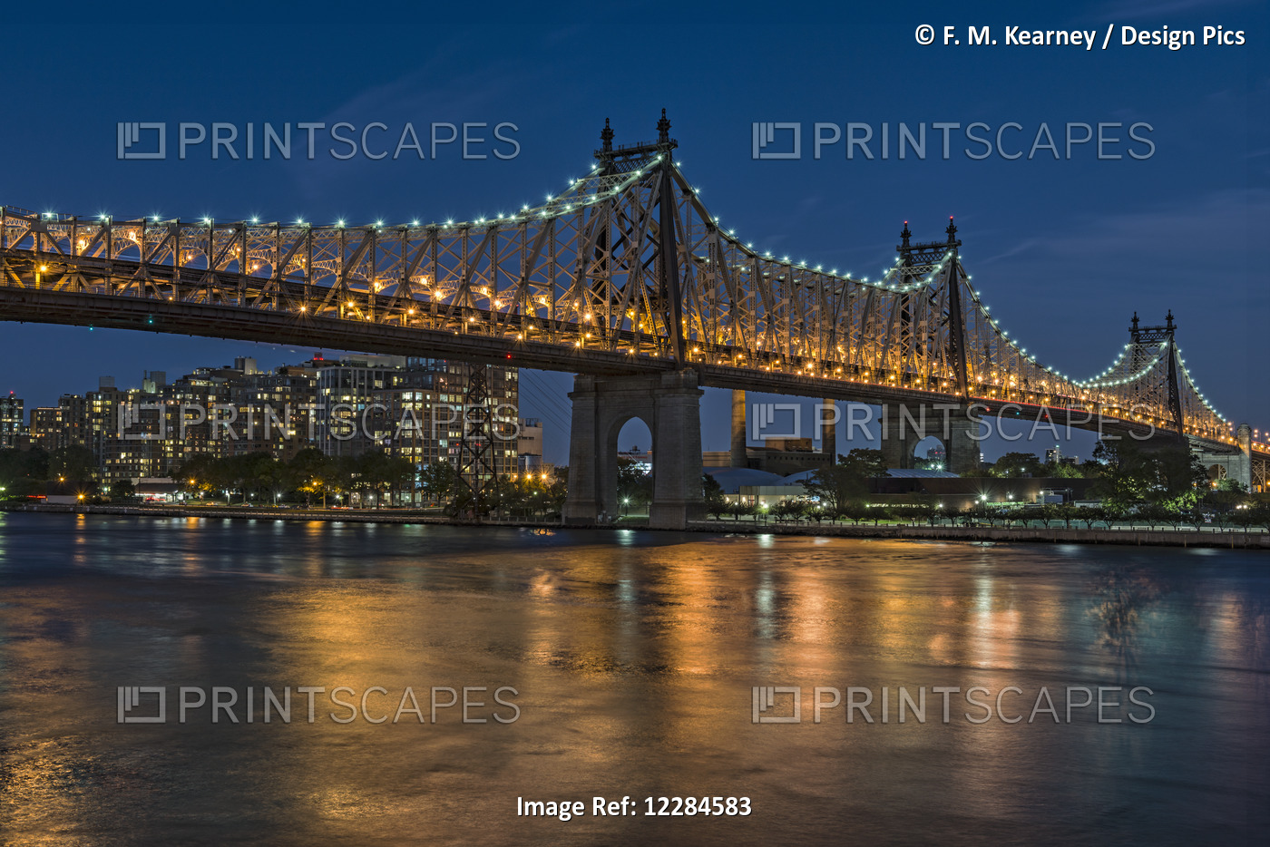 Queensboro (59th Street) Bridge At Twilight; Queens, New York, United States Of ...