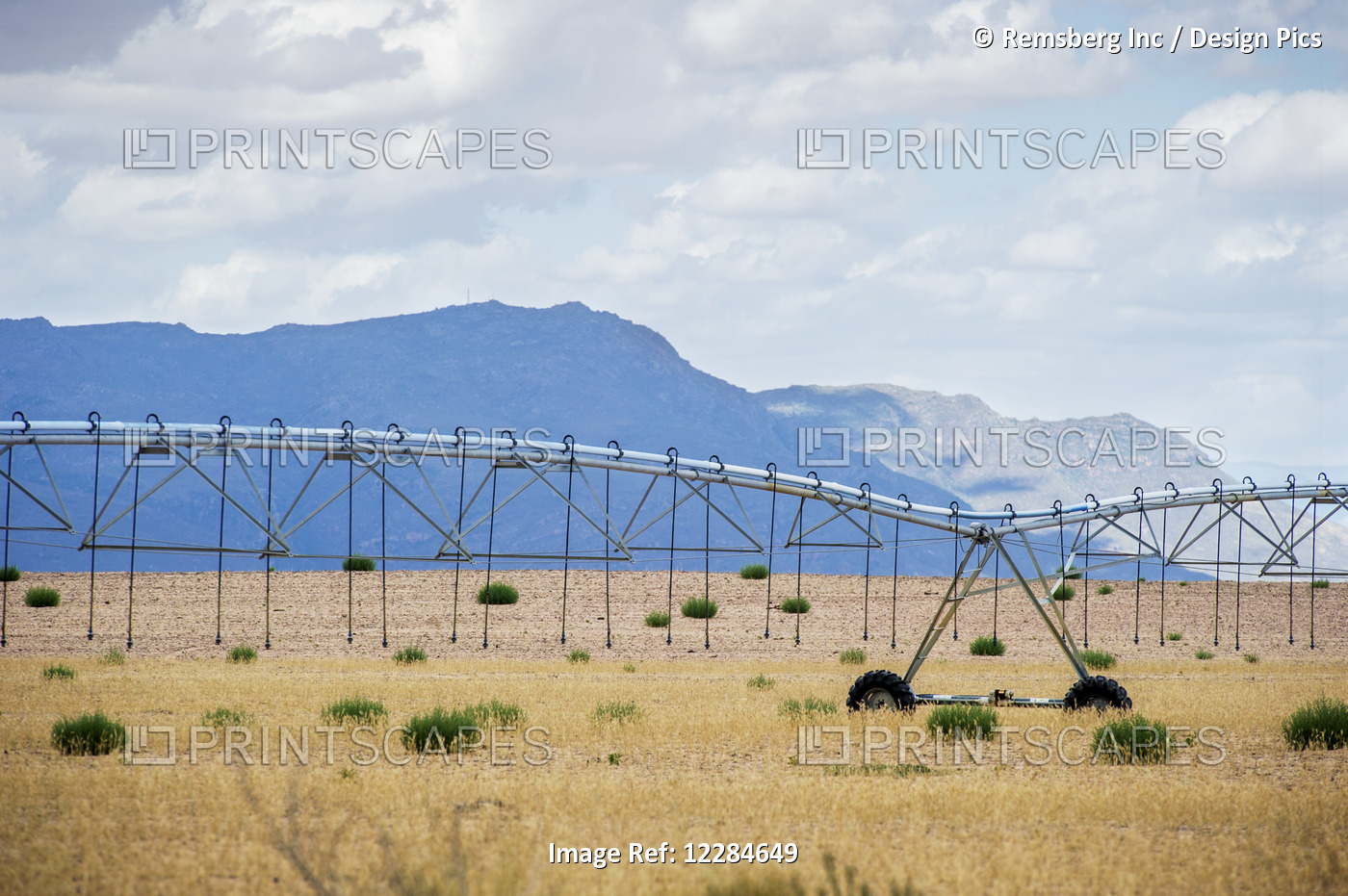 Irrigation System On A Farm; Cape Town, Western Cape, South Africa