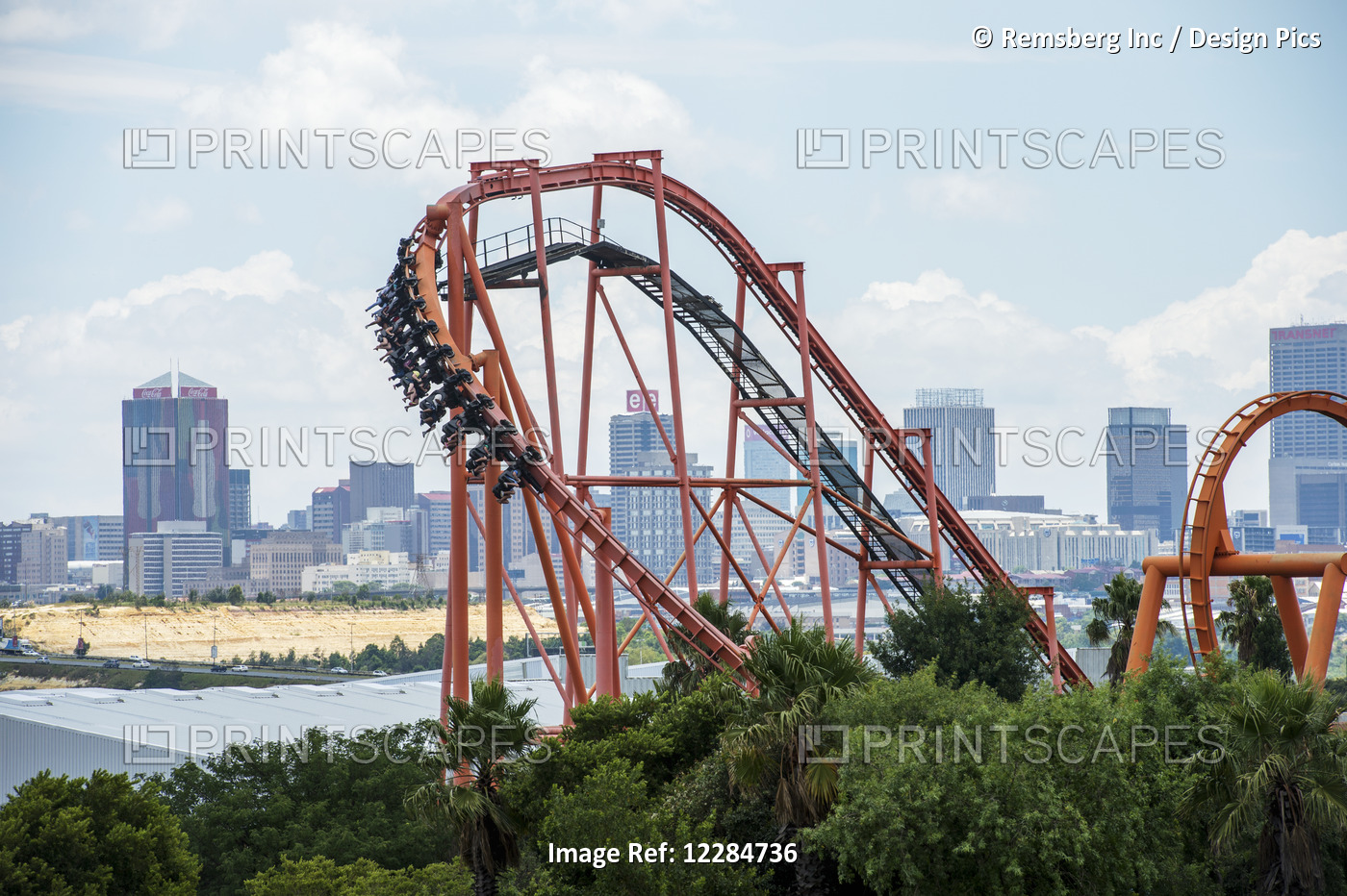 Roller Coaster With Downtown Johannesburg; Johannesburg, South Africa