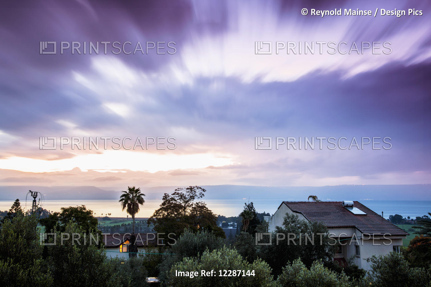 Dramatic Cloud Formation At Sunrise Over The Sea Of Galilee; Israel
