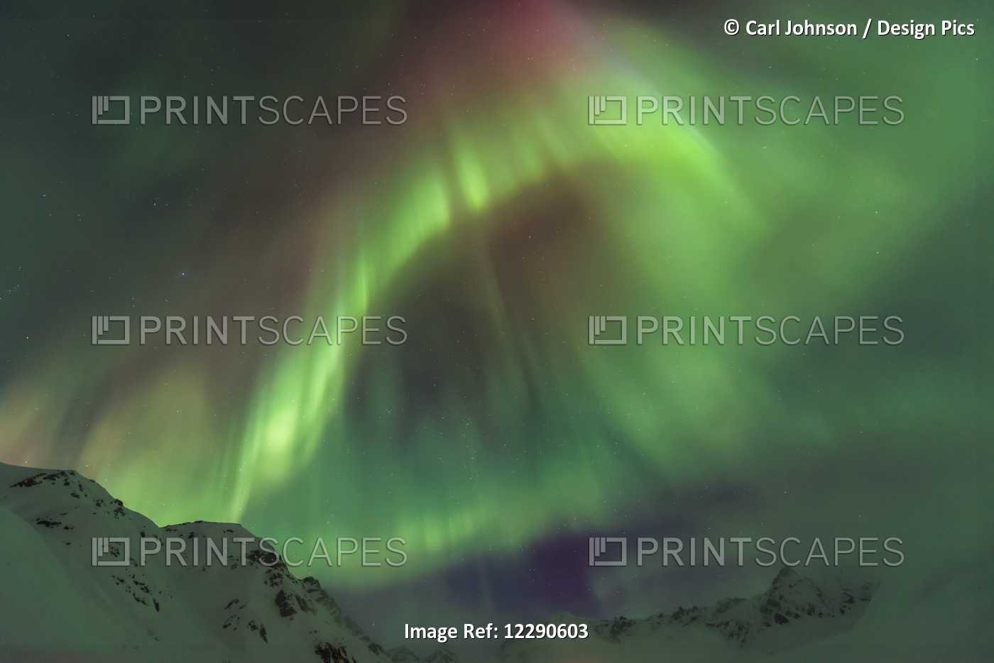 The Aurora Borealis Towers Over The Talkeetna Mountains In Hatcher Pass State ...