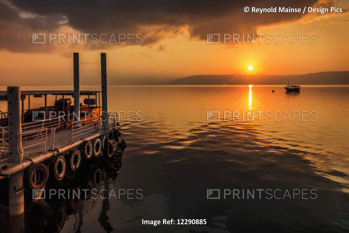 A Calm Settles On The Sea Of Galilee, Just After A Storm; Galilee, Israel