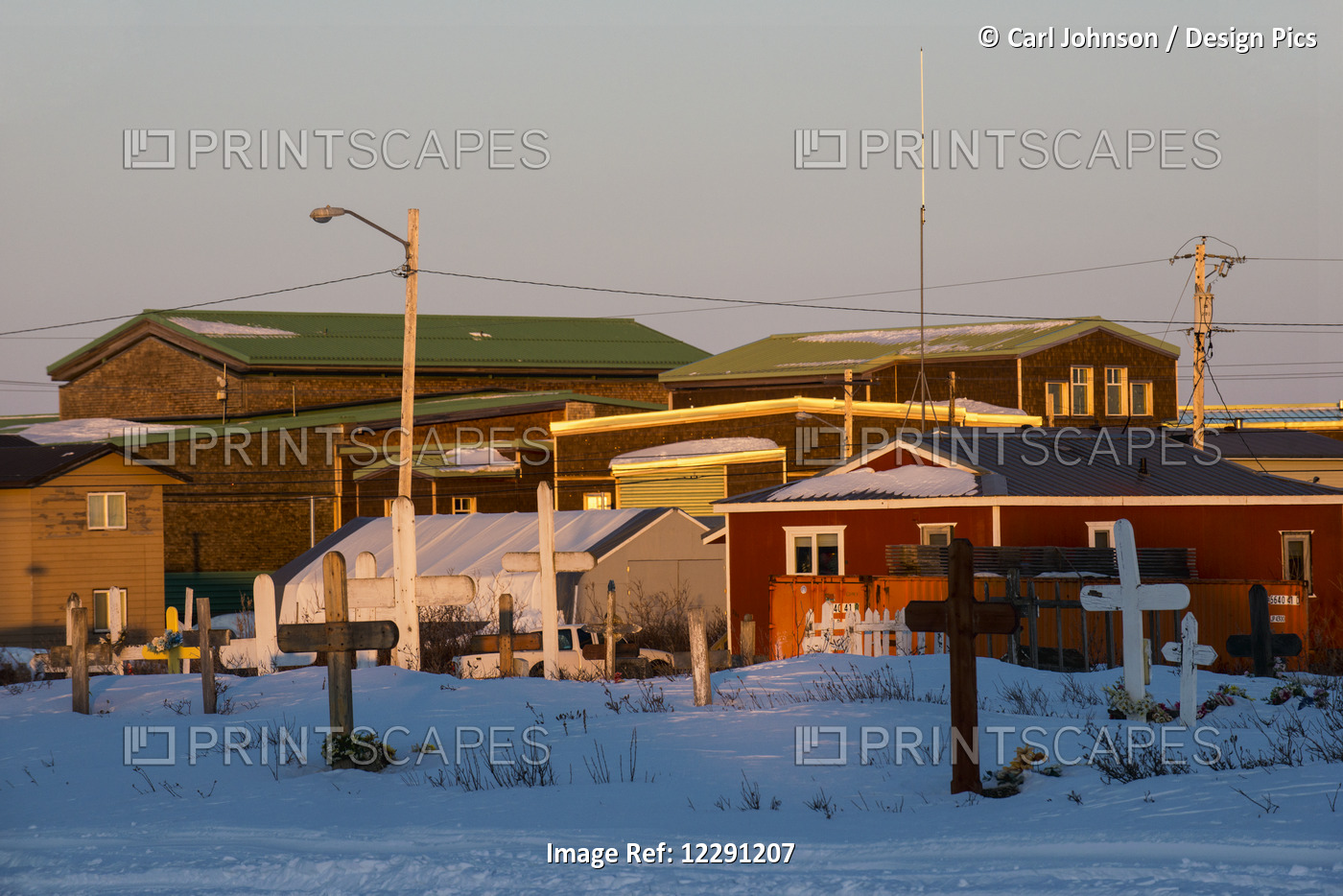 Cemetery In The Heart Of The Inupiaq Village Of Kotzebue In The Northwest ...