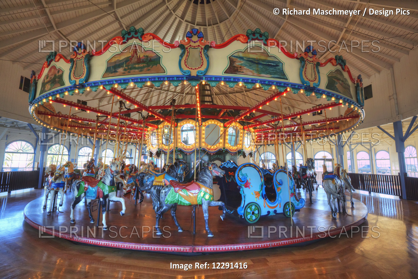 Loof Hippodrome, Carousel With 45 Hand Carved Horses, Built In 1916, Santa ...