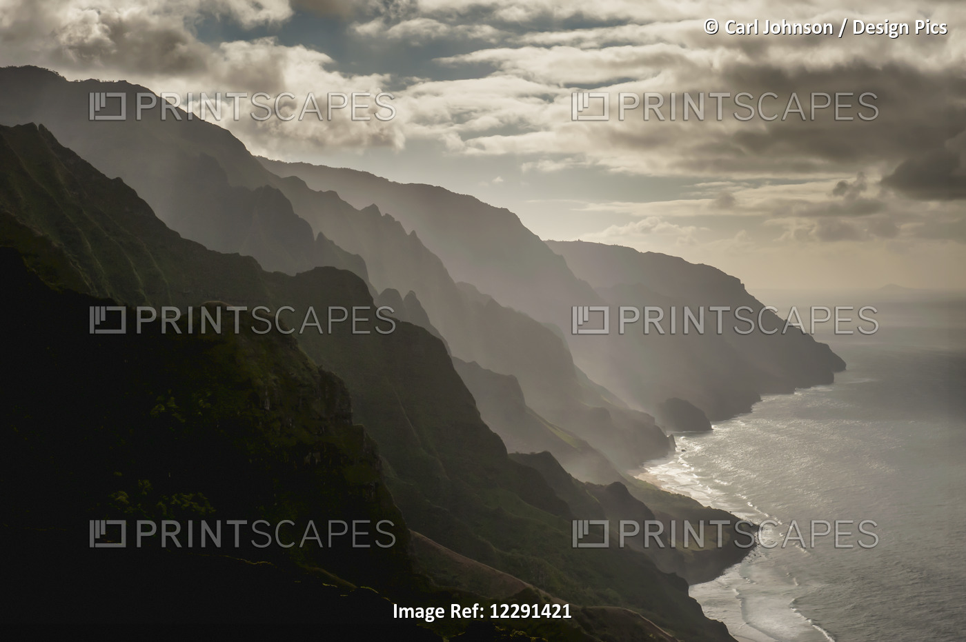 Late Afternoon View Of The Na Pali Coast; Kauai, Hawaii, United States Of ...