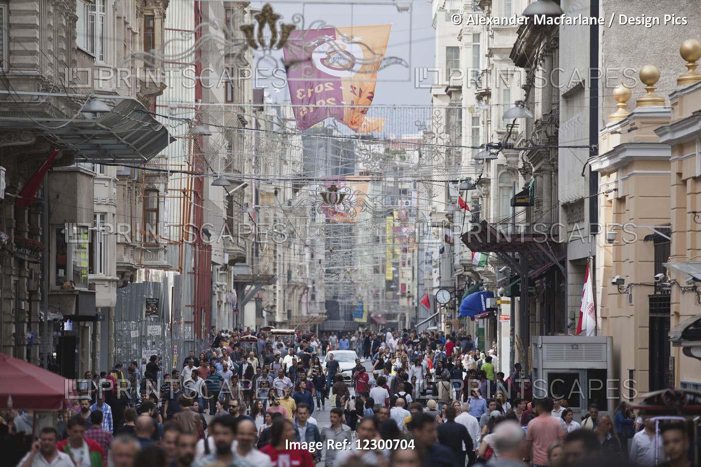 People Shopping On Istiklal Shopping Street; Istanbul, Turkey